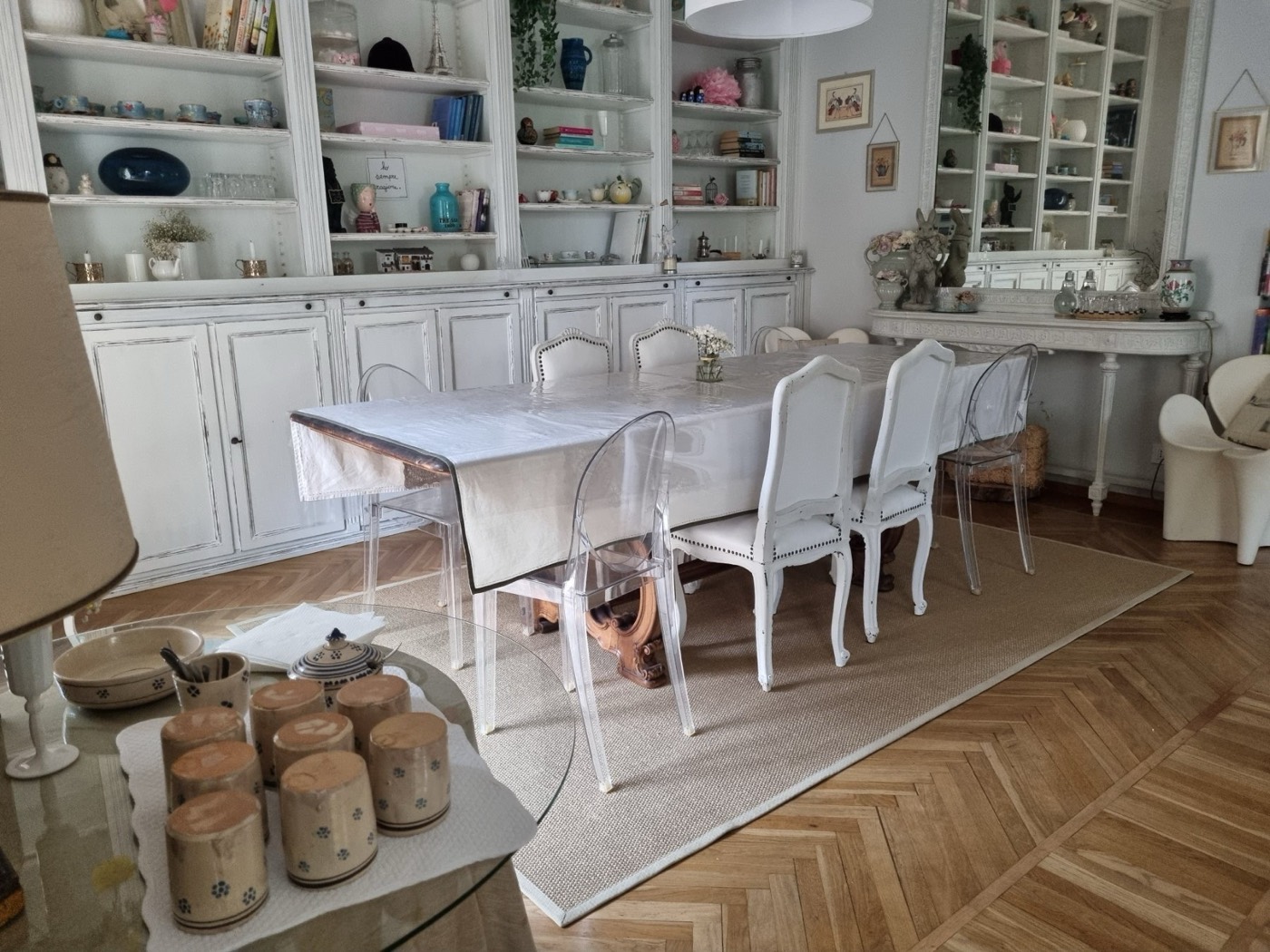 The living room set up for an event